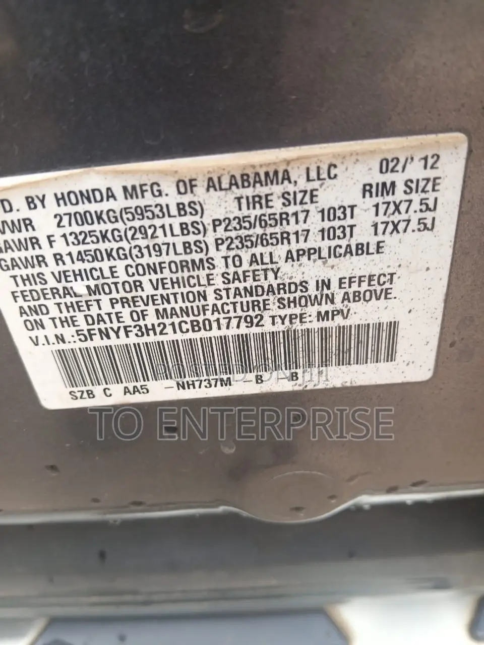 Honda Pilot 2012 Black