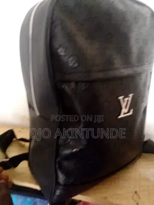 Brand New Black LV Leather Backpack - School/Yahoo Bag