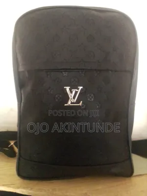 Brand New Black LV Leather Backpack - School/Yahoo Bag