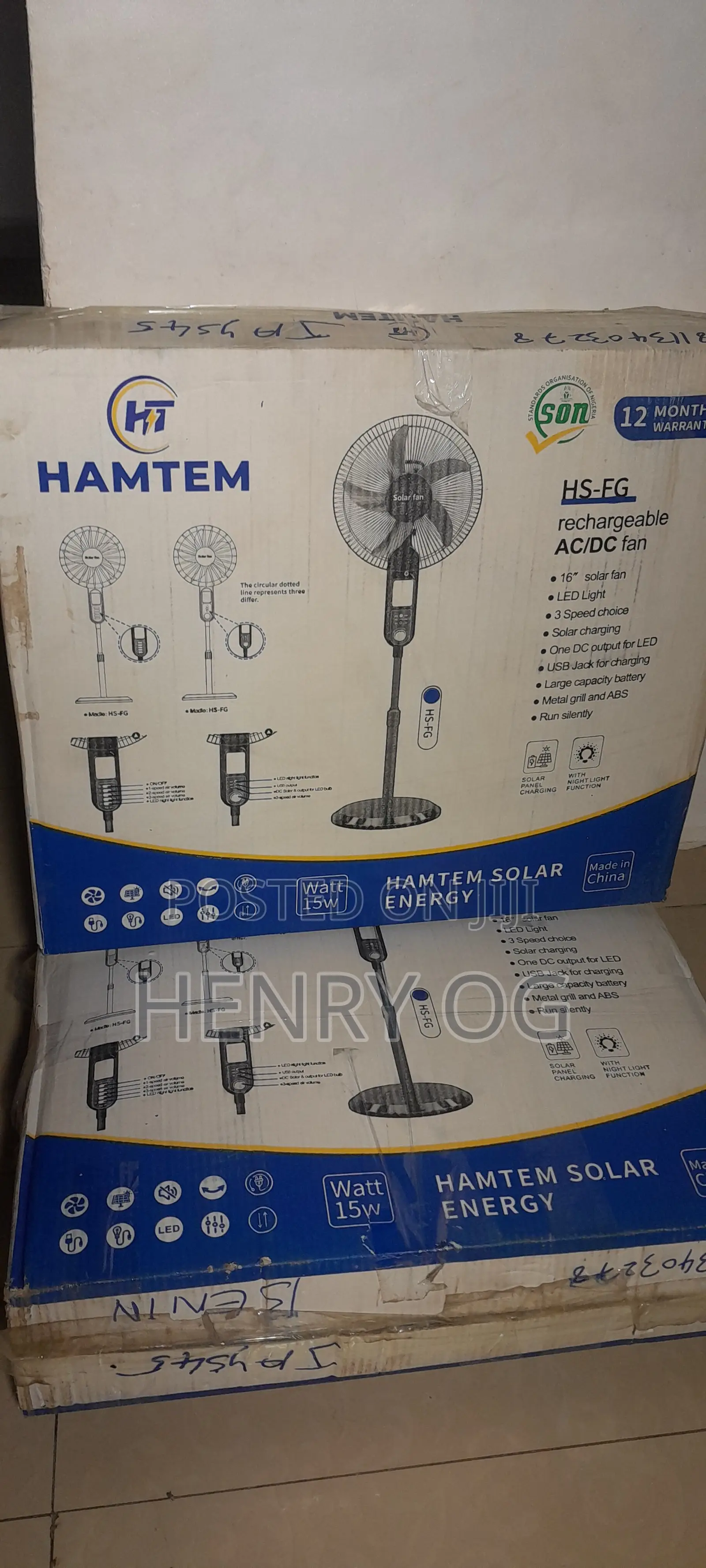 Hamtem 16 Inch Solar Fan