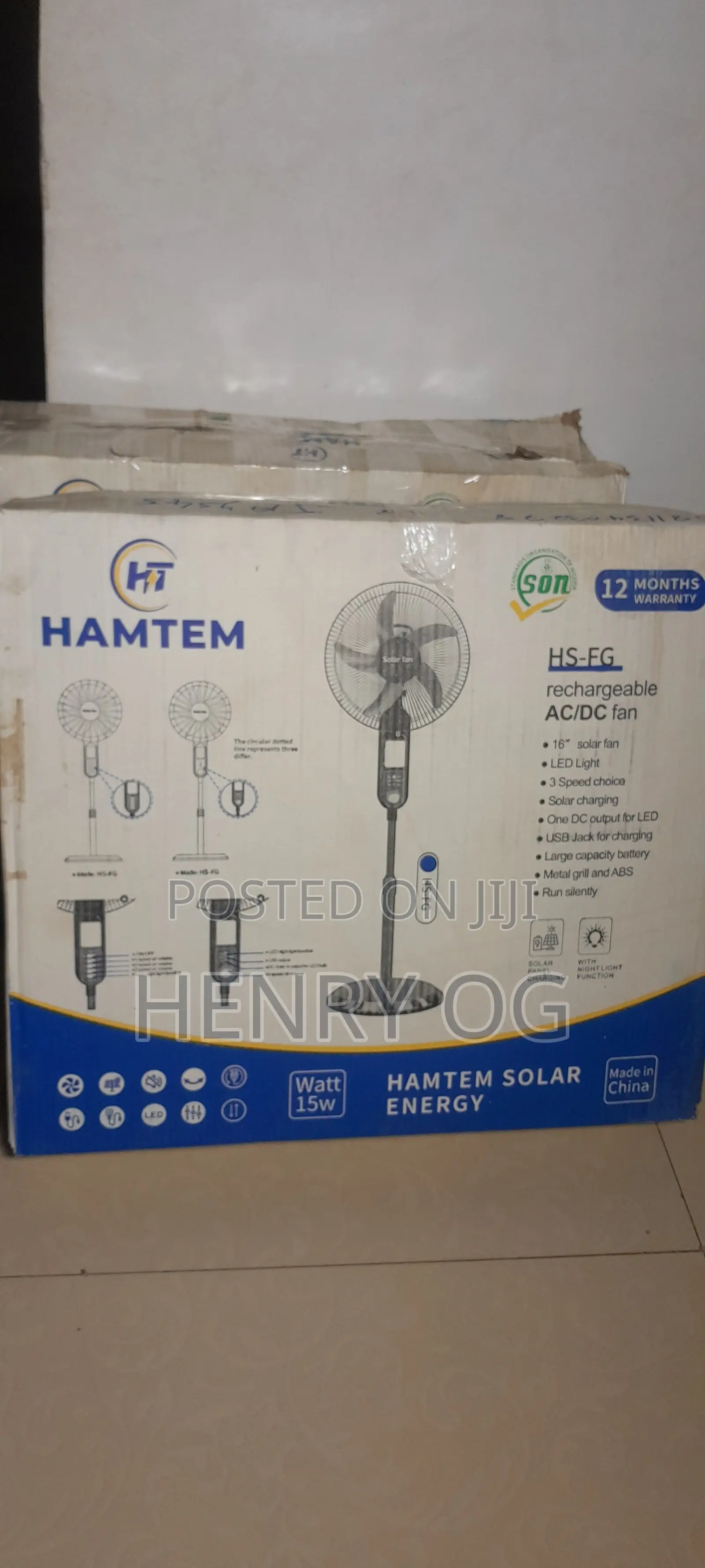 Hamtem 16 Inch Solar Fan