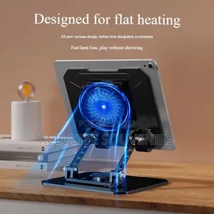 Adjustable Foldable Metal Tablet PC Stand With Fan for Tablet/Laptop