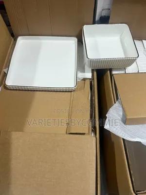 2-Piece Luxury White Gold Trim Ceramic Stoneware Dinner Set