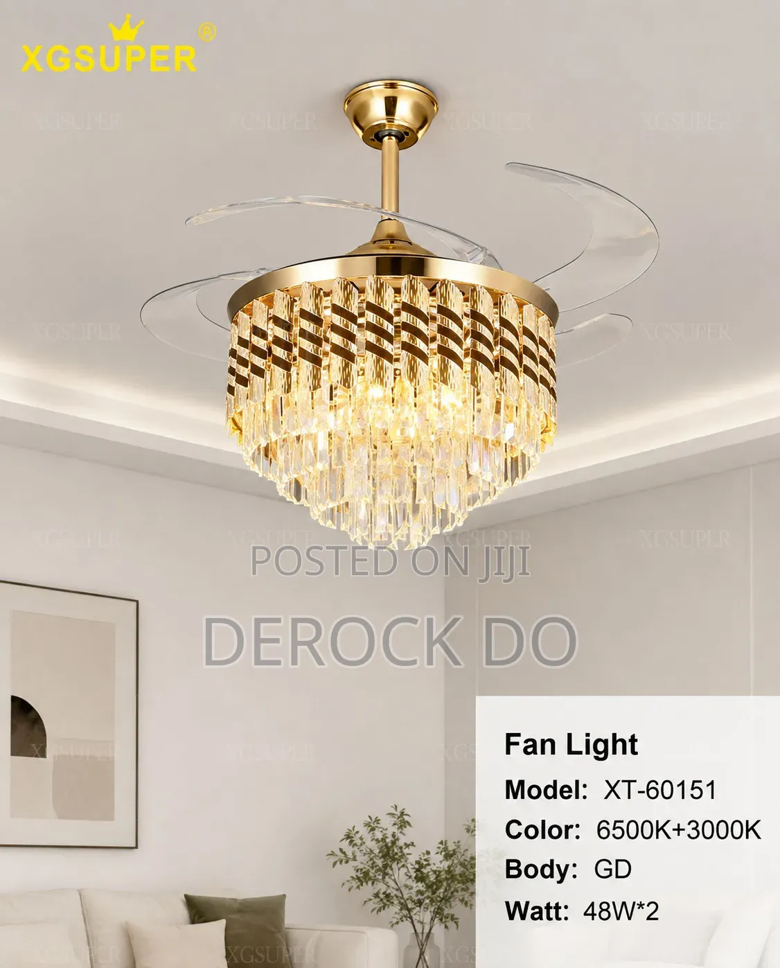 Crystal Fan Chandelier