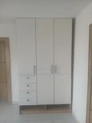 Spacious 4-Door Wooden Wardrobe With Hanging Rail (Like New)