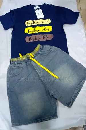 Quality Teenagers Top and Jean Short Mix With Brown