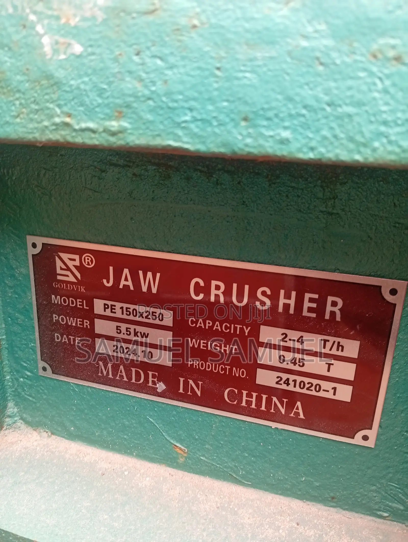 JAW CRUSHER 4tons Per Hour