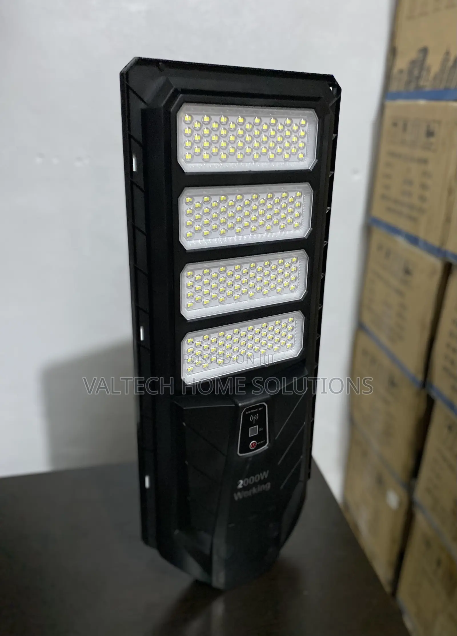 Black 2000W Solar Outdoor Security Street Light
