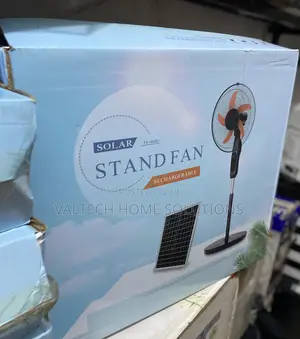 Energy-Efficient 16-Inch Standing Fan With Solar Charging