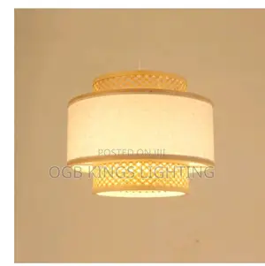 Bamboo Pendant Light Woven Rattan LED Chandelier for Living Dining