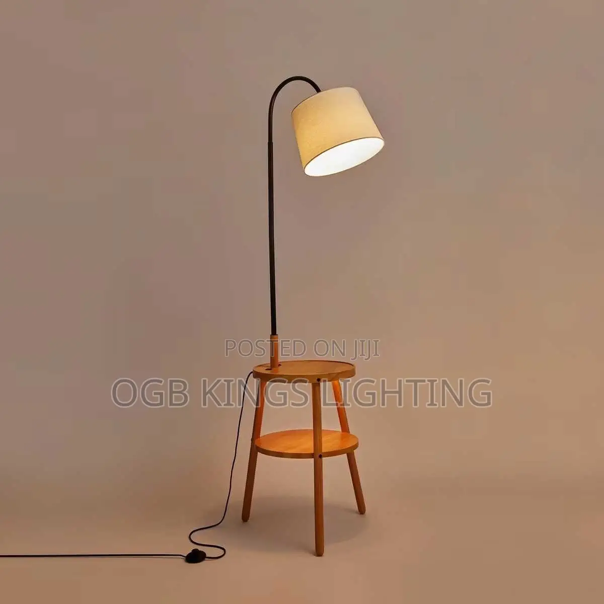Minimalist Floor Lamp With Side Table, Tall Standing Light