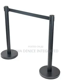 Black Retractable Queue Barrier Stanchion – Crowd Control