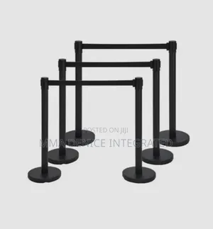 Black Retractable Queue Barrier Stanchion – Crowd Control