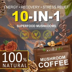Mushroom Coffee, 10 Mushrooms Withe, Wit Mushroom Powder for Energy