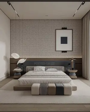 Well Padded Bedframe With Foreign Fabric and Very Good Finishing