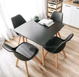 Modern Black Dining Table With 4 Chairs – Dining Set