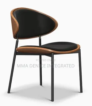 Modern Wooden Dining Chair With Black Cushion