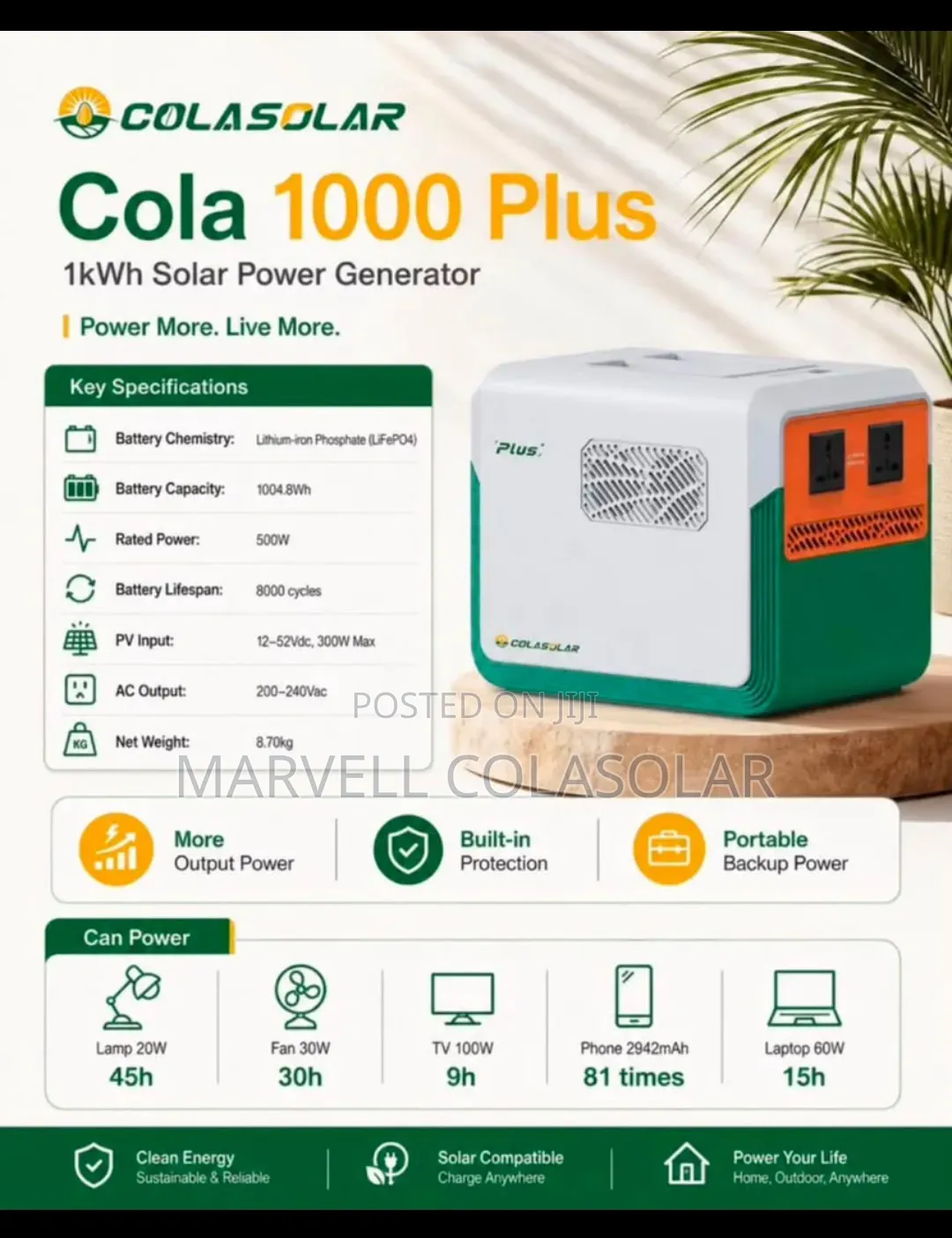 Cola 1000plus Power Generator