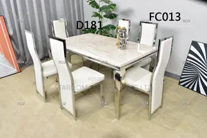 6 Seaters Marble Stainless Legs Dinning