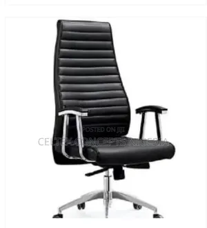 Black Ribbed Executive Office Chair