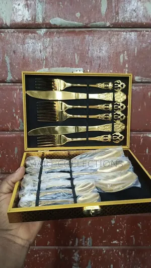 16Pcs Gold Cutlery Set With Box
