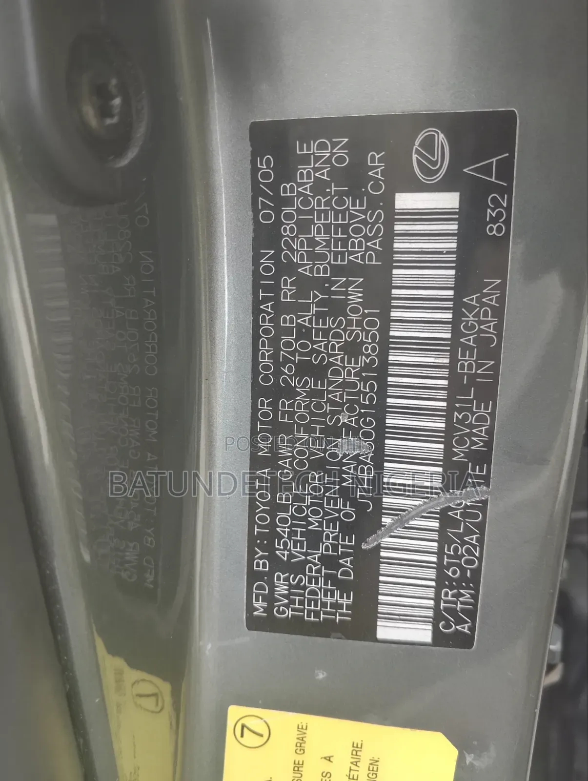 Lexus ES 2006 Gray