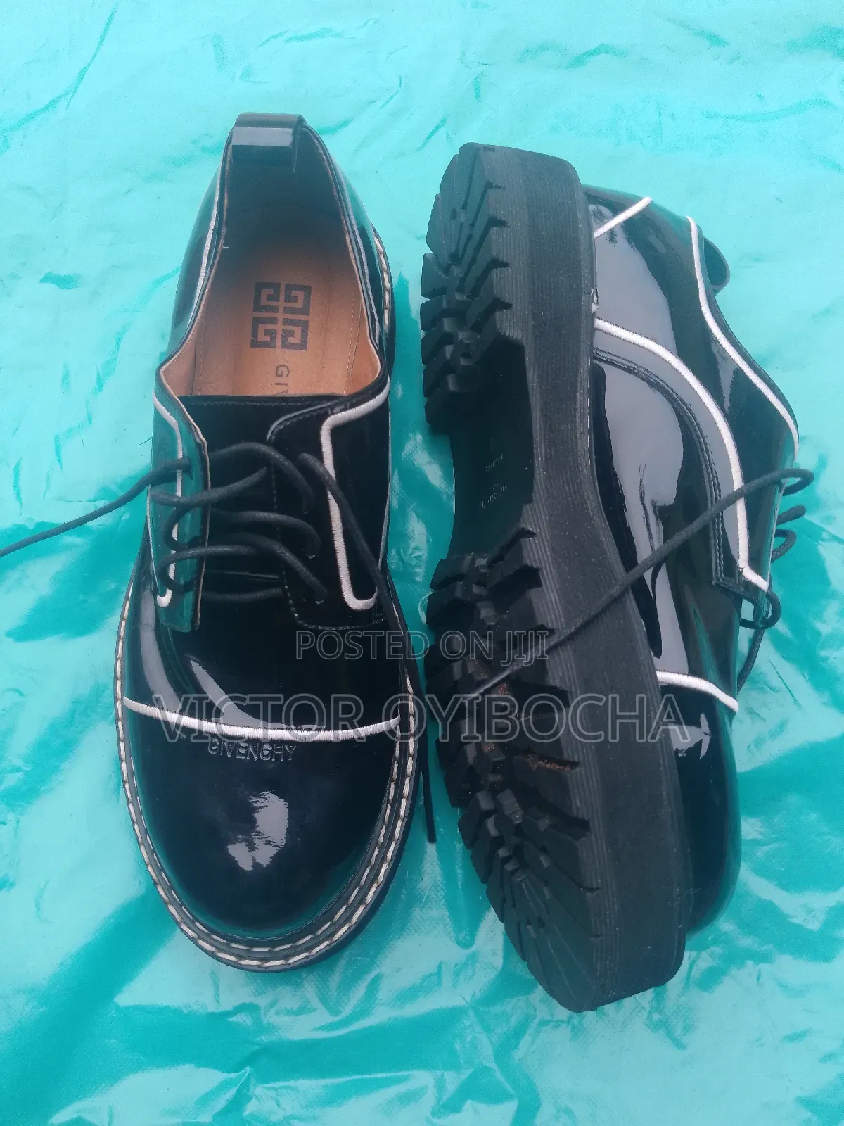 Black Leather Givenchy Paris Shoe