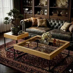 Luxury 2-Piece Glass Center Table