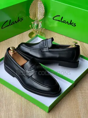 Clarks Penny Loafers Leather With Black Sole