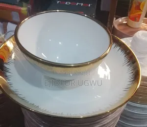 Goldin Plate and Soup Bowl