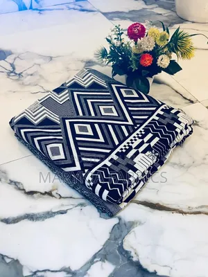 Marykia Azelune Navy Blue White Geometric African Print Fabric