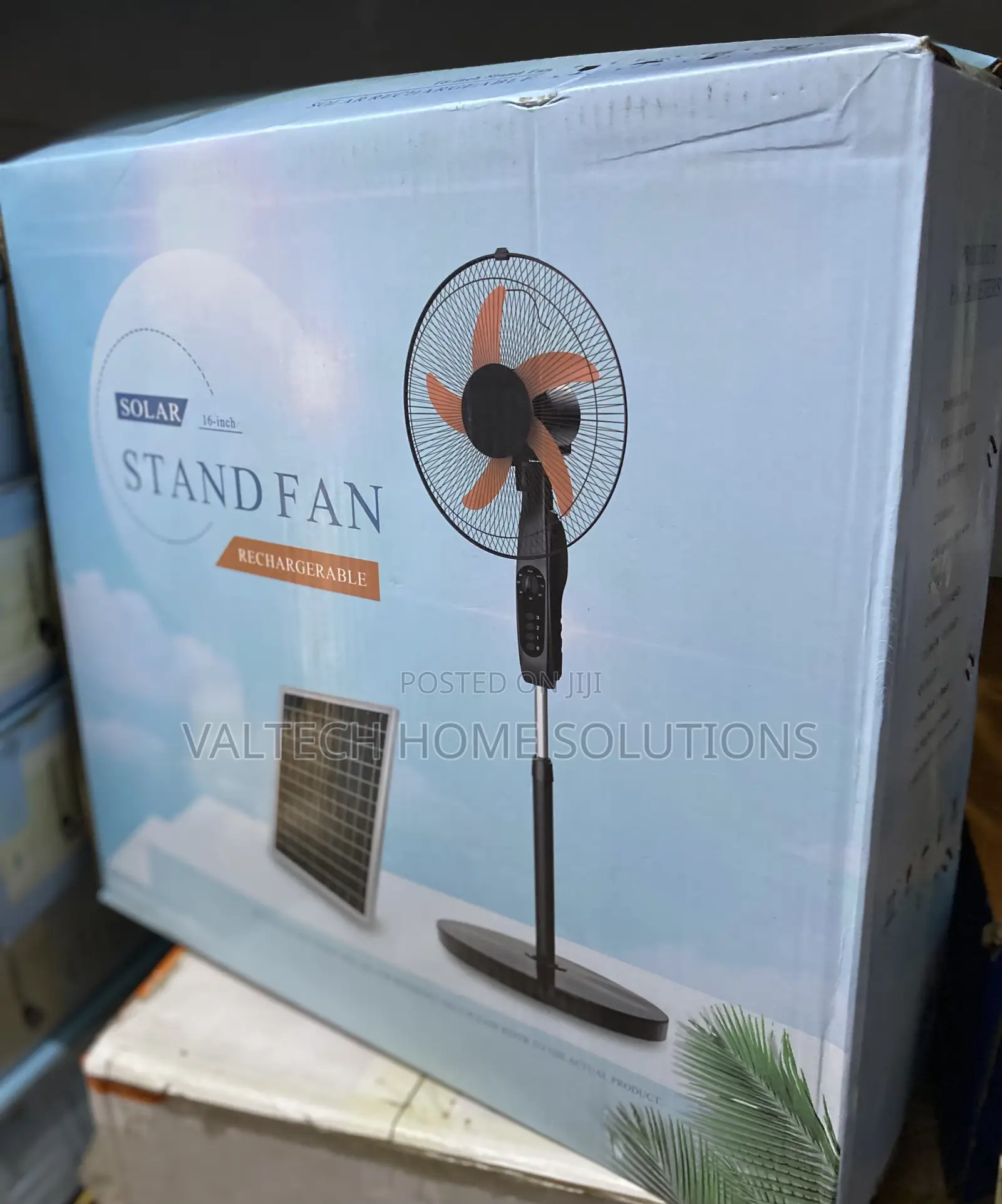 Portable 16-Inch Solar Rechargeable Fan