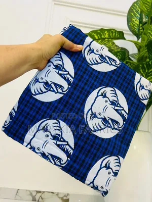 Marykia Elevara Royal Blue White Elephant African Print Fabric
