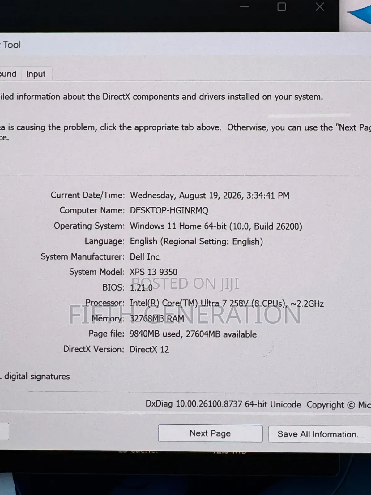 Laptop Dell XPS 13 9350 32GB Intel Core Ultra 7 SSD 1T
