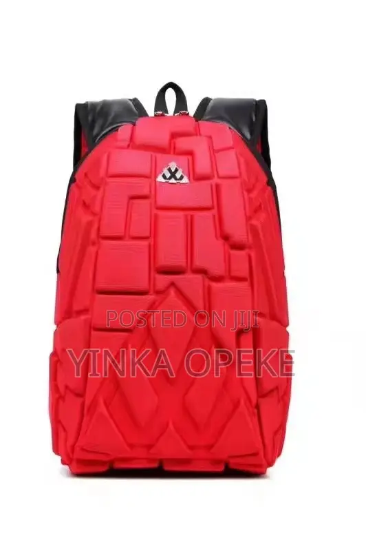 Red Geometric Backpack
