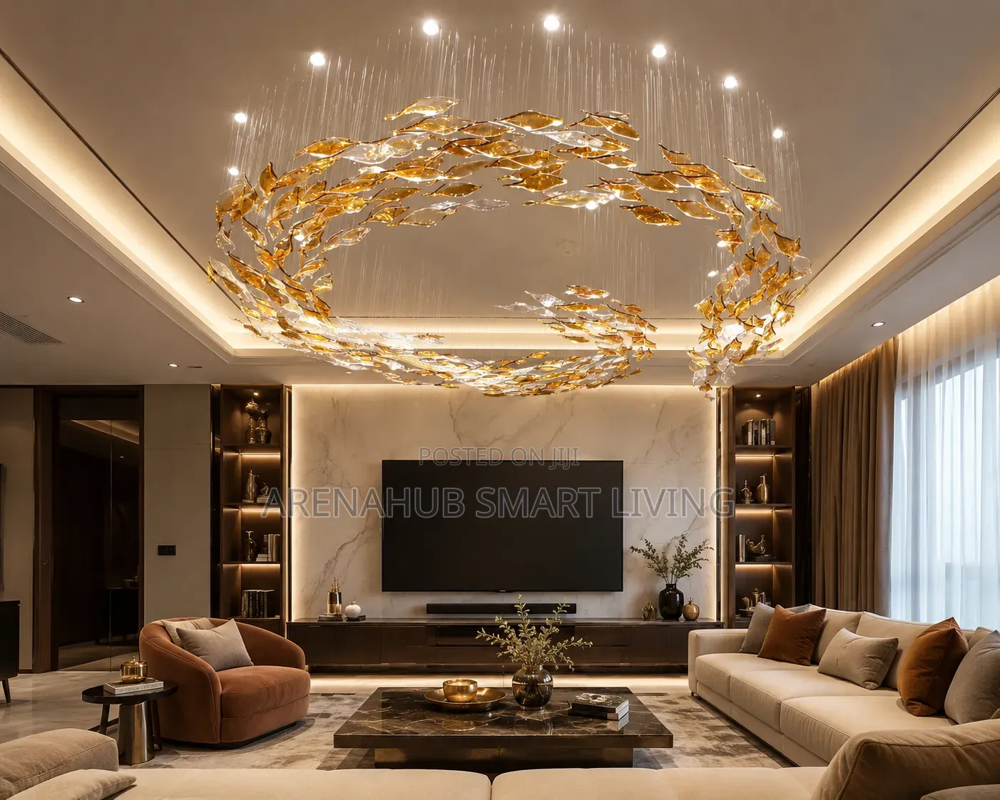 Glass Decorated Chandelier Sand Table