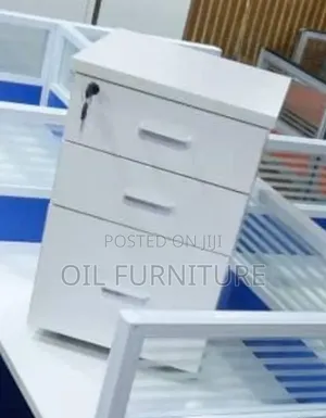 3-Drawer Mobile Office Pedestal Filing Cabinet With Lock