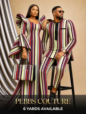 Fugu Stripe Ankara 6 Yards - Couples Style - 4 Colors