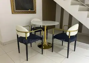 Marble Dining Table by 3 Chairs