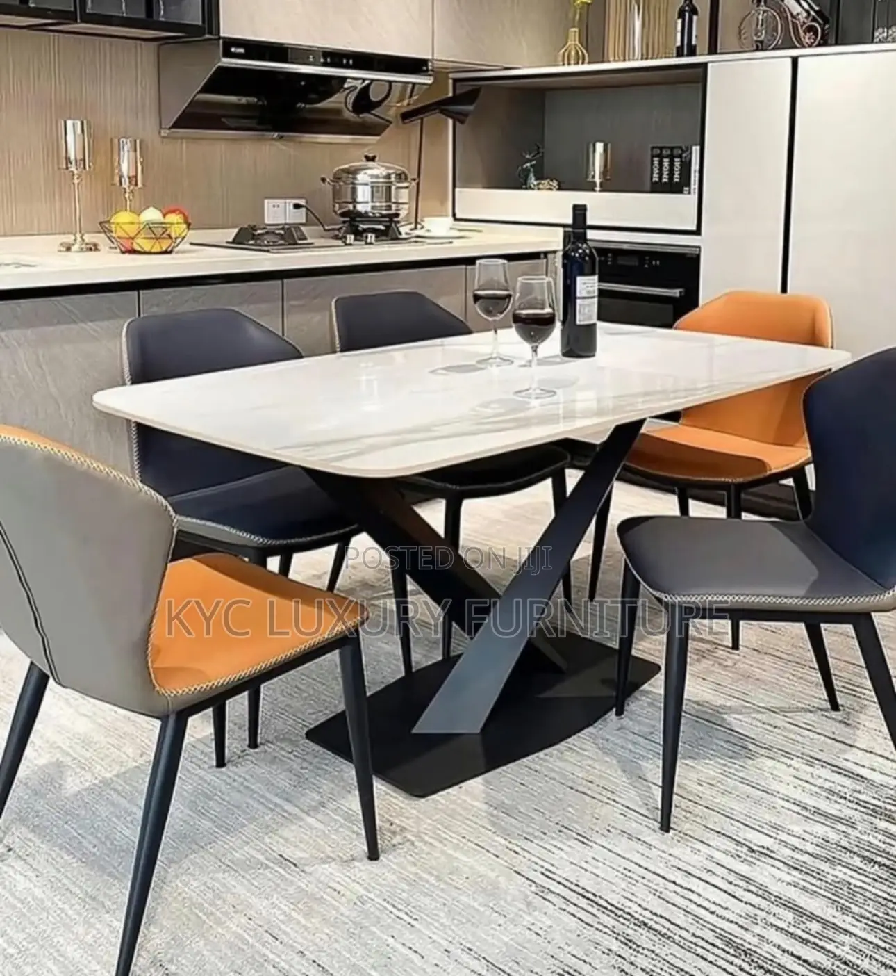 Marble Top Dining Table With 6 Chairs