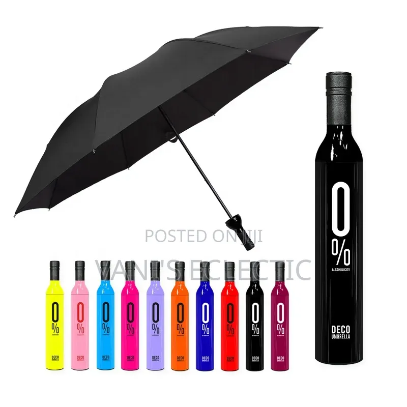 Capsule Wine Bottle Shaped Foldable Umbrellas