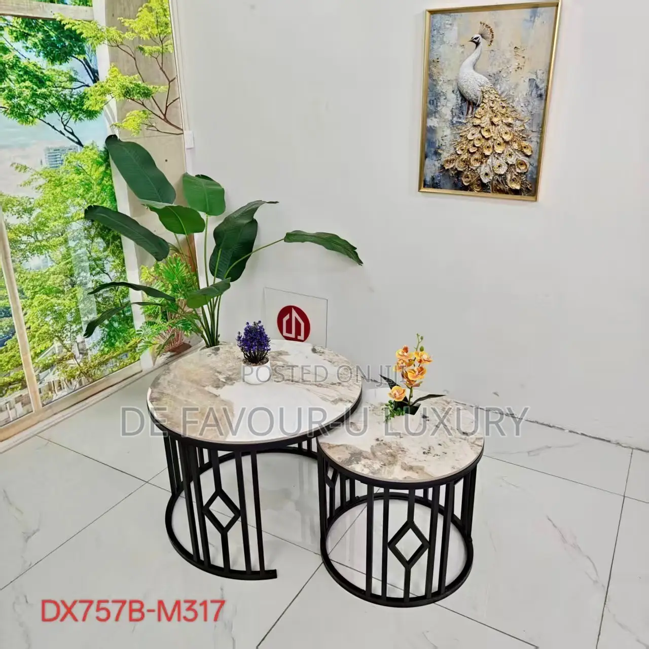 Ceramic Marble Top Center Tables 1+1