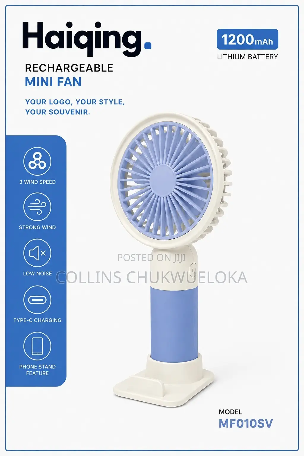 Haiqing Rechargeable Mini Fan