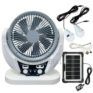 4 in 1 Rechargeable Solar Fan With Led Bulb