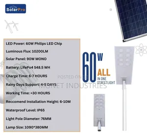 Solarpro 60w All in One Integrated Industrial Solar Street Light