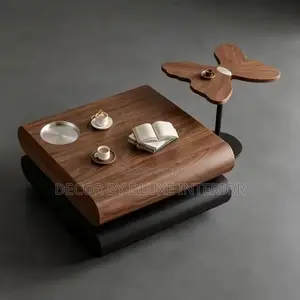 Modern Square Center Table With Butterfly Side Table Coffee Table Set