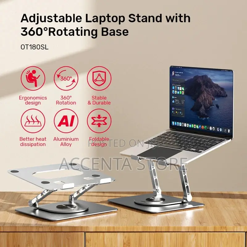 Aluminium Laptop Stand Holder With 360° Rotation