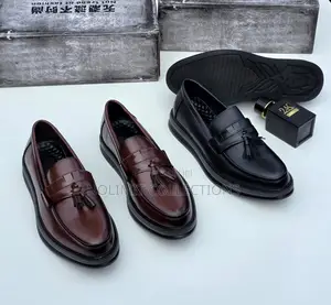 Men's Leather Tassel Loafers With Decorative Fringe
