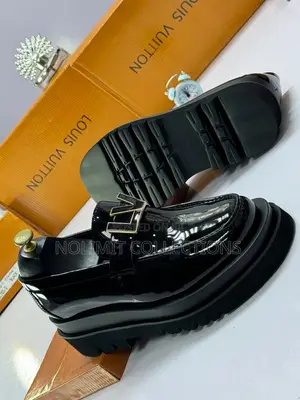 Men's Black Patent Leather Louis Vuitton Double Sole Loafers