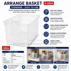 Japanese Clear Storage Organizer Basket With Handle